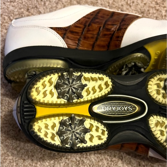 FootJoy Golf Shoes Men’s White/Brown Saddle Size 7 Good Condition - Picture 5 of 12